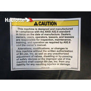 Part Number B06-00-0382 Decal-Caution, Ansi Standard fits Haulotte