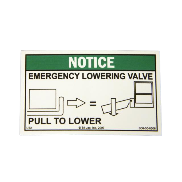 B06-00-0506 Decal-Notice-Emergency Lower | Genuine Haulotte