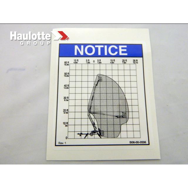 B06-00-0536 Decal-Notice-Range Of Motion-4527A | Genuine Haulotte