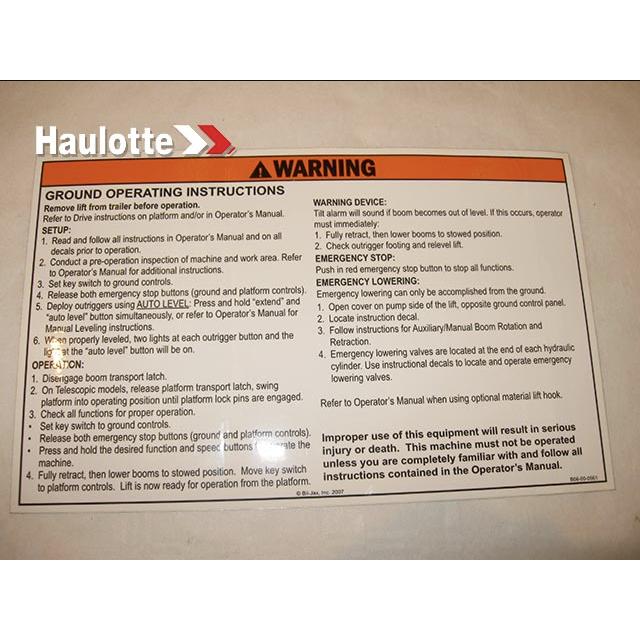 B06-00-0561 Decal-Warning-Ground Control Xbooms | Genuine Haulotte