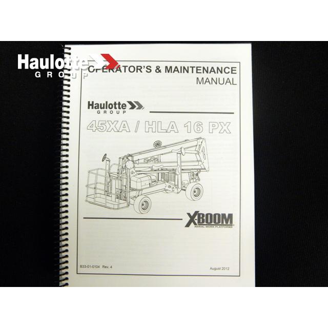 Part Number B33-01-0104 Manual-Operation-45Xa fits Haulotte