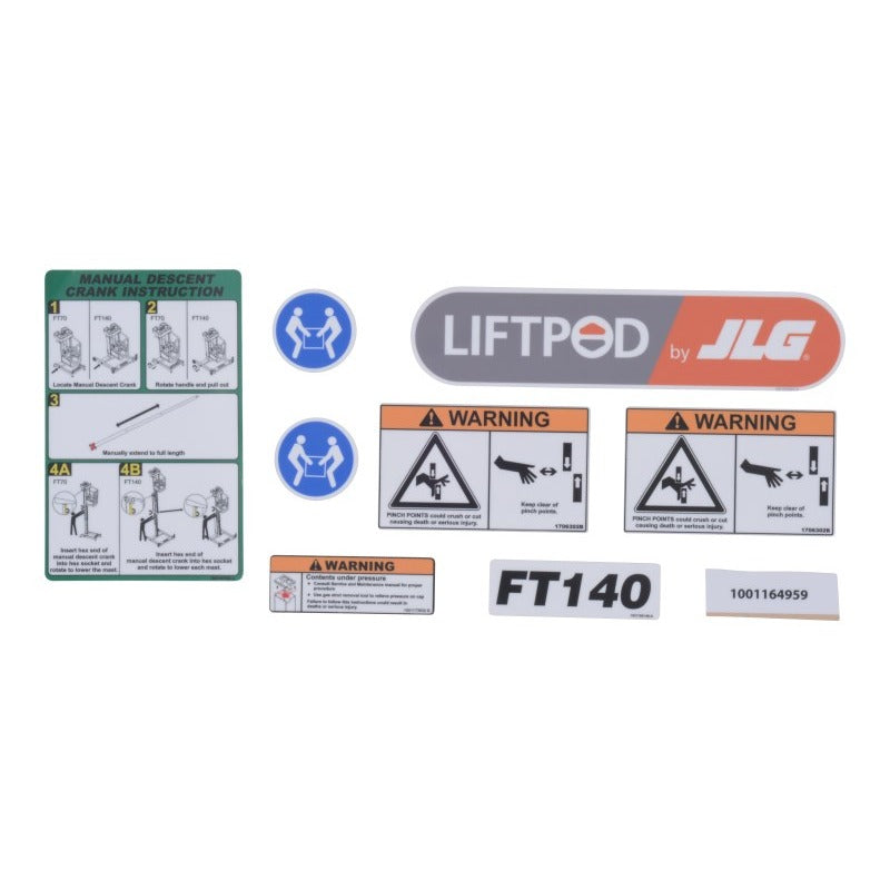 JLG 1001164959 Install, Decals, Mast Liftpod - Genuine JLG Replacement Part | BHE Lift Parts