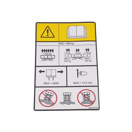 JLG 1001191733 Decal, Cap (680Kg) Dual - Genuine JLG Replacement Part | BHE Lift Parts