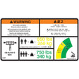 JLG 1001216735 Decal, Warning Dual Cap. (Kor) - Genuine JLG Replacement Part | BHE Lift Parts