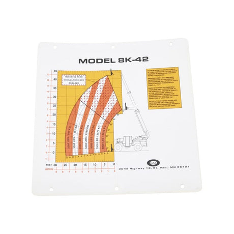 JLG 10238204 Flip Card, Model 8K-42 Load Ch - Genuine JLG Replacement Part | BHE Lift Parts