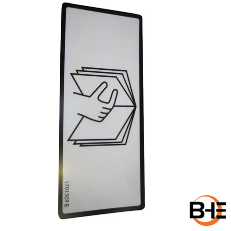 Part Number 1701509 Decal, Manual | JLG