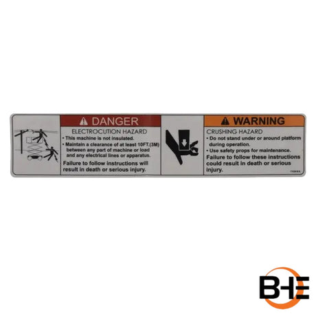 Part Number 1703818 Decal, Warning Crush Hazard | JLG