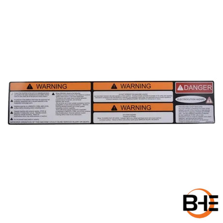 Part Number 3252369 Nameplate, (Warning/Danger) | JLG