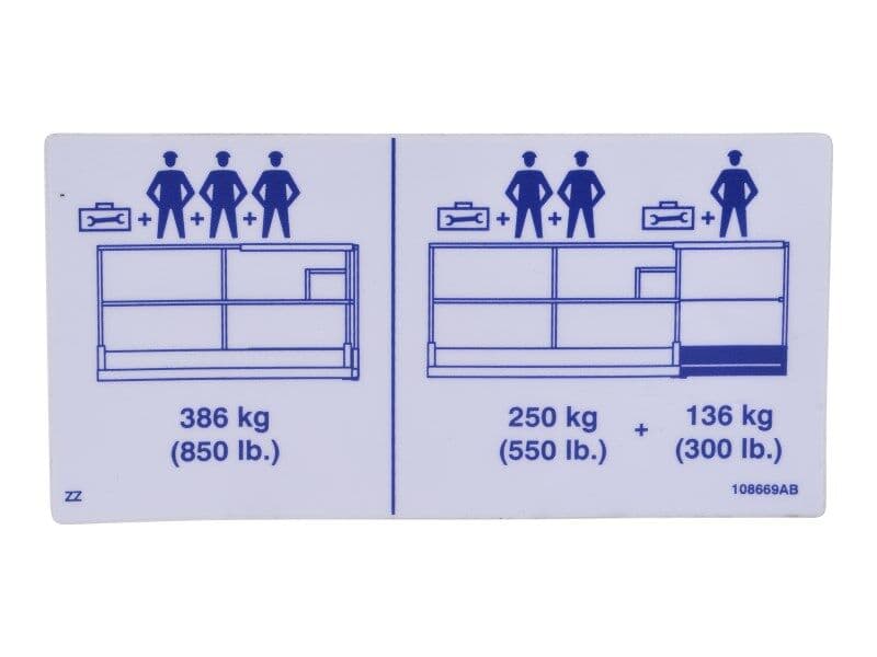 108669 Calcomanía, capacidad de 850 lb | Secuestrar en vuelo