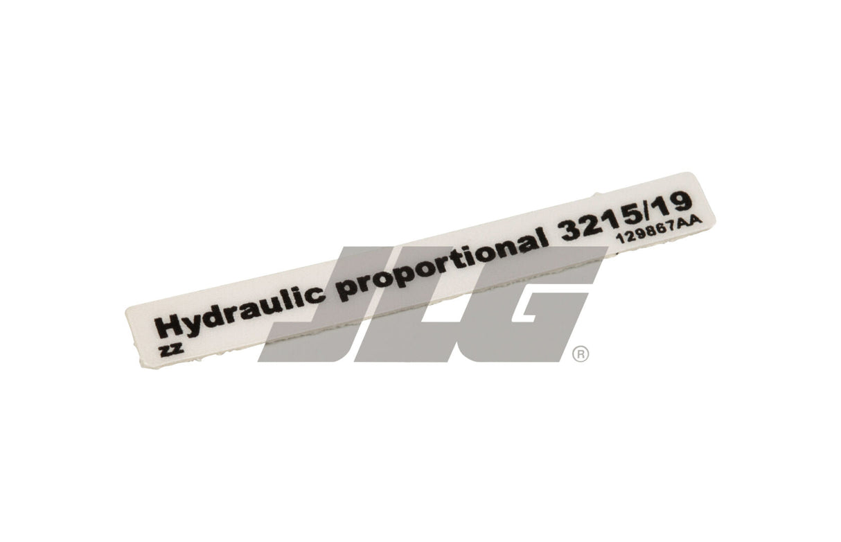 129867 VL, Hydraulic Prop Label | Skyjack