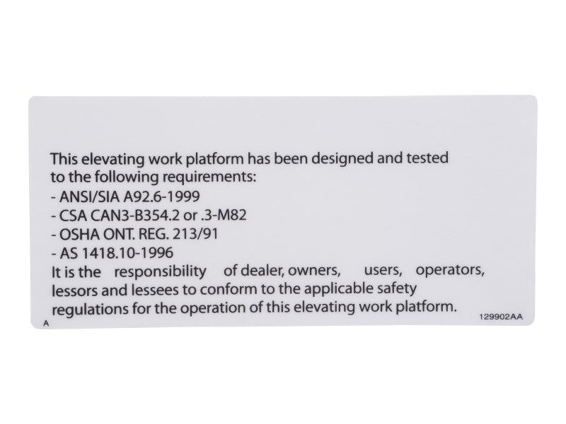 129902 Decal, On/Off Slab | Skyjack