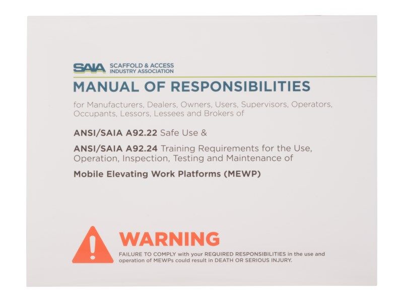 0084053 Manual, Ansi A92.5 | Snorkel