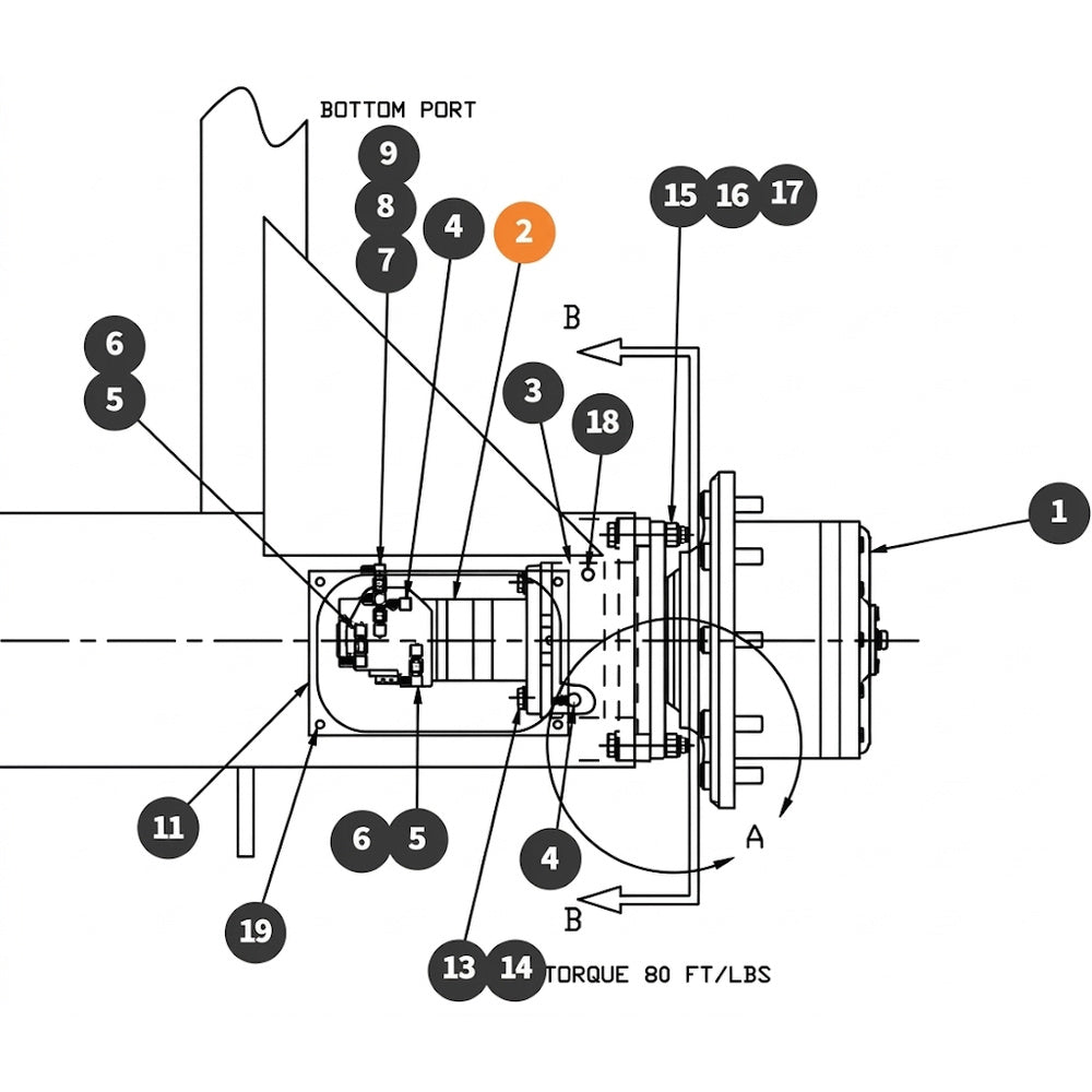 Part Number 6030035-3 RH Hydraulic Motor | Genuine Snorkel